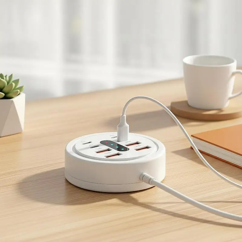 8 In 1 USB Charger Power Strip Fast Charging USB Hub Adapter Surge Protection for Home Entertainment Devices Charging