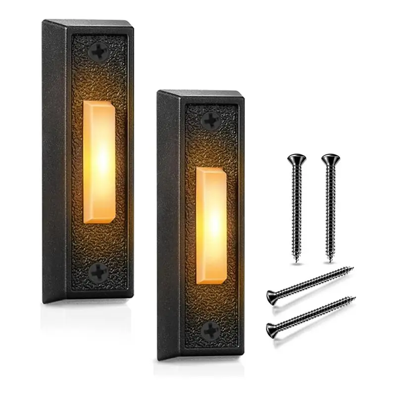 

M01K Wall Mounted 2 Pieces Illuminated Doorbell Button, Gar Garage Door Switch With LED Light Indicator