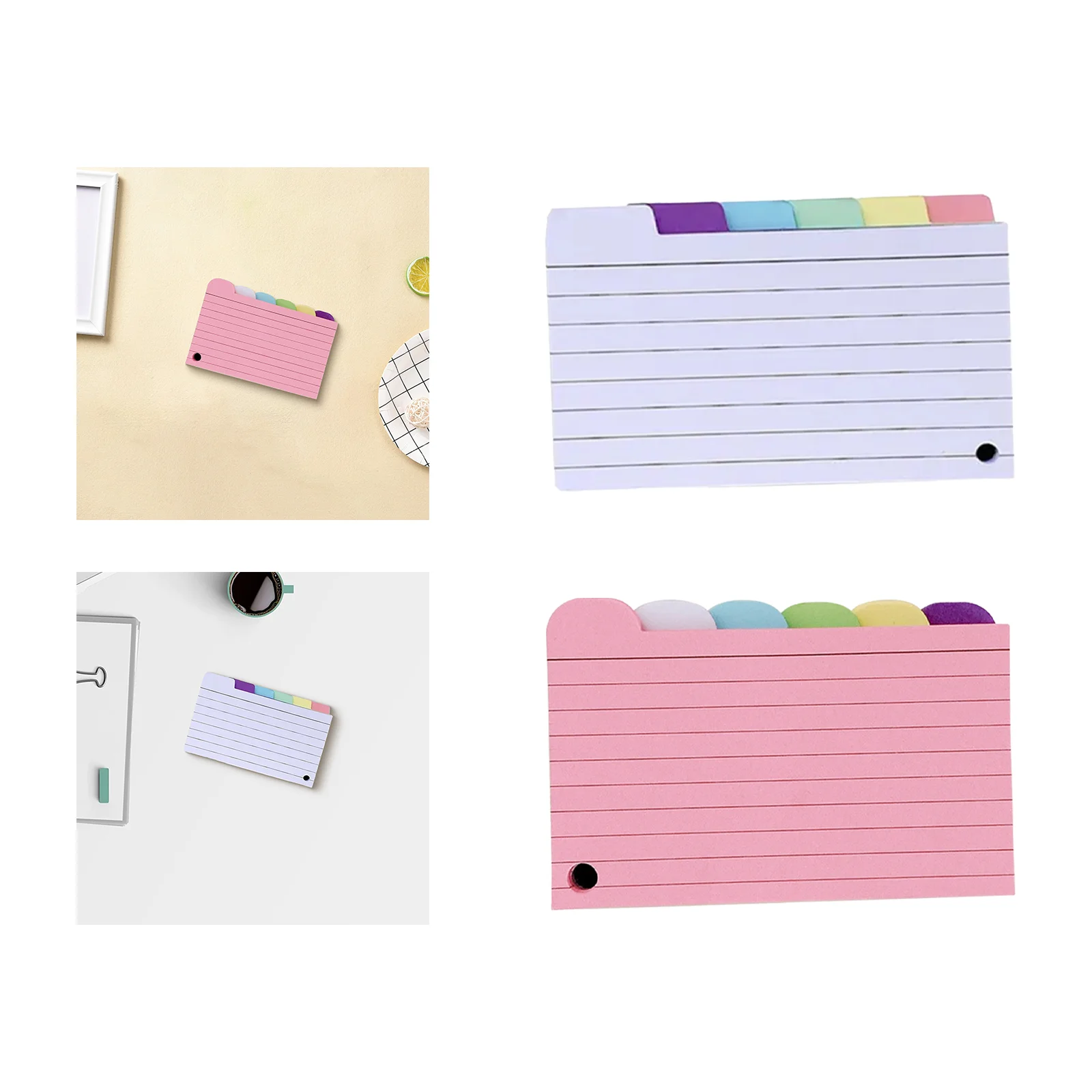 150Pcs Ruled Notecards 3x5 Index Card Dividers with Tabs Memo Pad Assorted Colors Divider Tabs for Planner Home Journaling