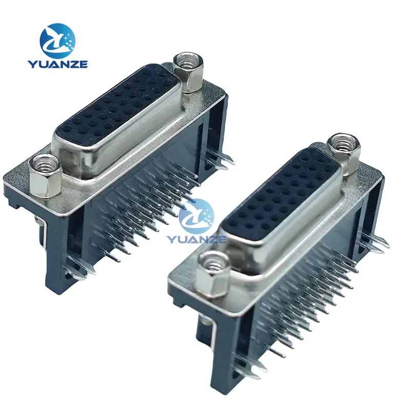 2pcs D-sub DB26 HDR26 Connector Male/Female Plug 26-pin 3-Row Right Angle Port Terminal Breakout