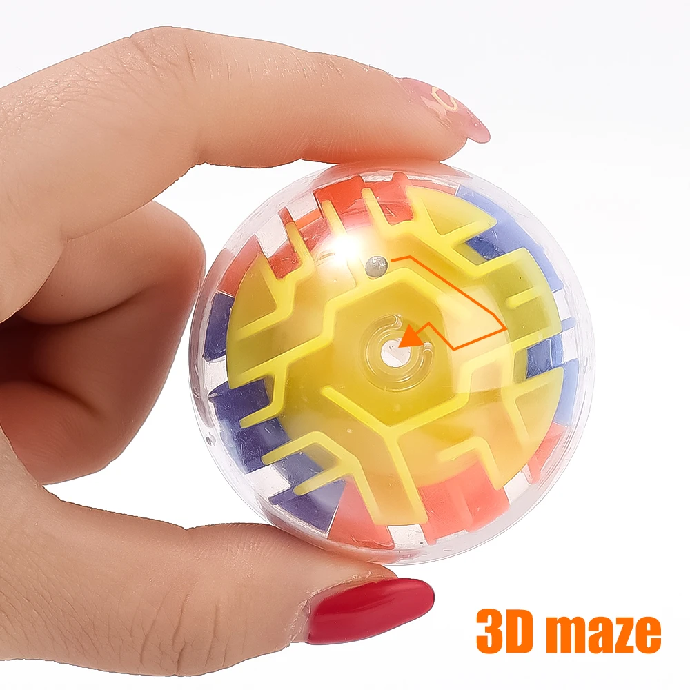 1/2/3Pcs 3D Round Maze Puzzle Toys Memory Ball Gravity Sequential Maze Ball Toys for Kids Adults Brain Educational Puzzle Toys