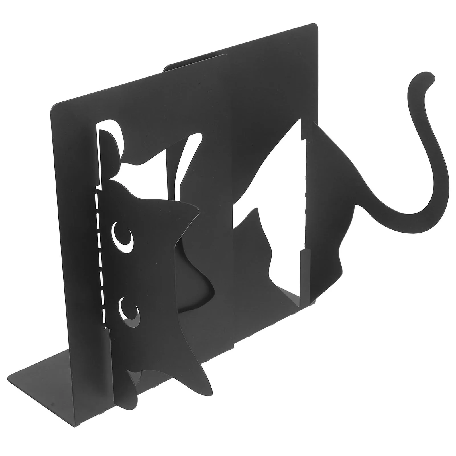 

Luxshiny 1 Pair Cat Bookends for Shelves Vintage Style Black Iron Book Holders Decorative Shelf Supports for Books Vinyl Records