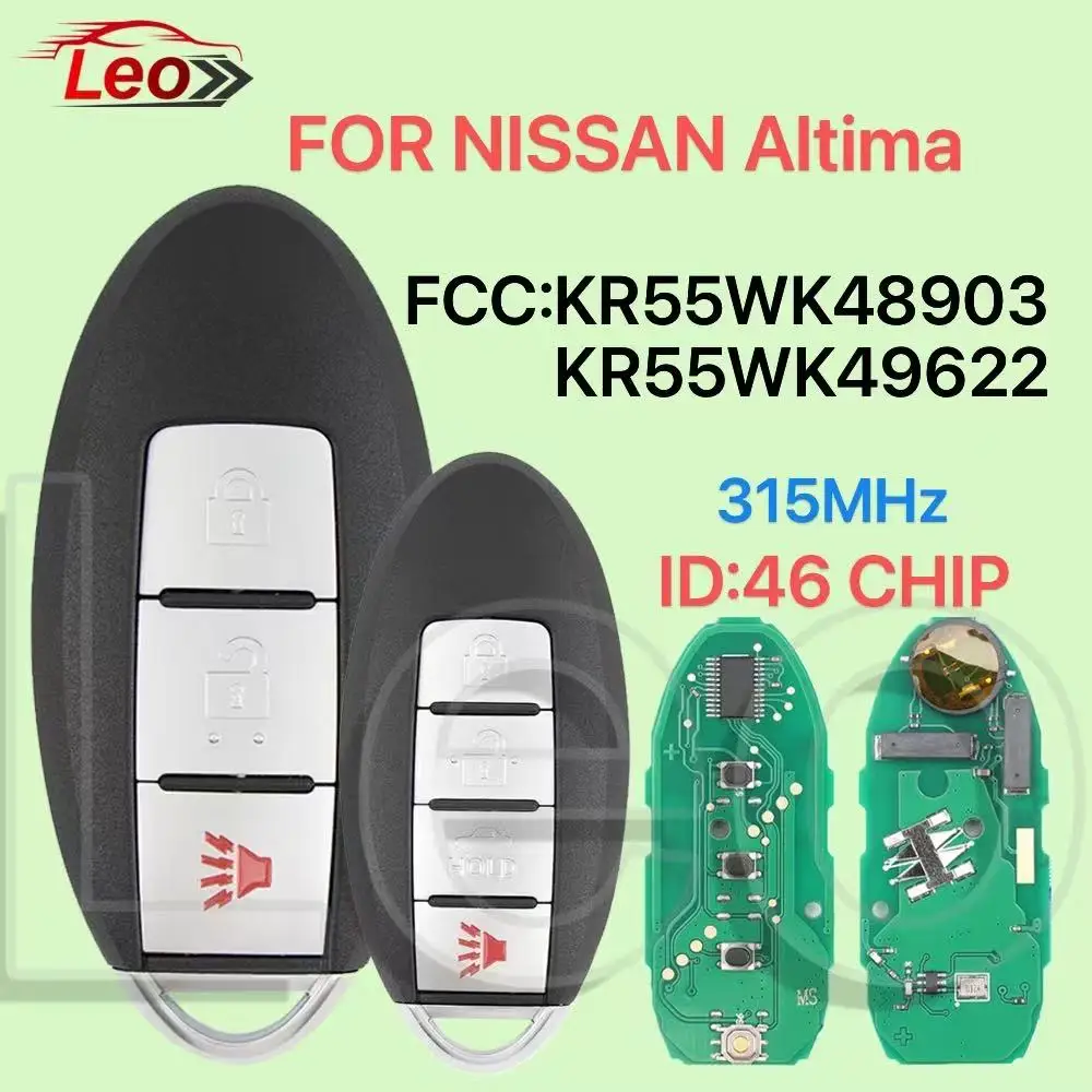 

Leo FCC:KR55WK48903/KR55WK49622 315MHz PCF7941 ID:46CHIP Car Smart Remote Key For NISSAN TEANA 2009-2013 ALTIMA 2007-2012 MAXIMA
