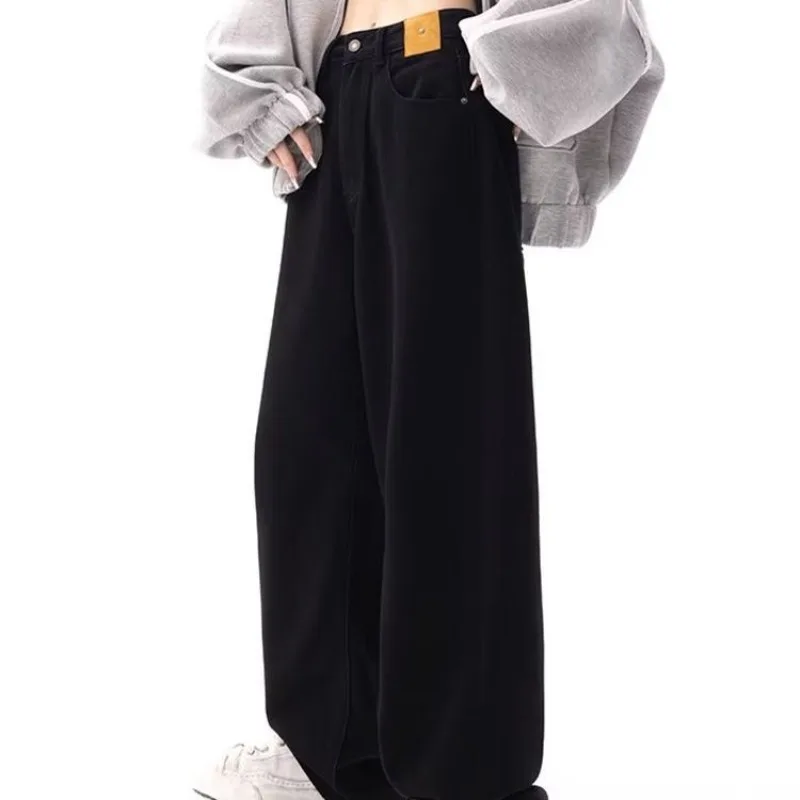 Y2K Baggy Black Jeans Women Harajuku Hippie Korean Oversize Wide Leg Denim Pants Female Casual Kpop Streetwear Trousers