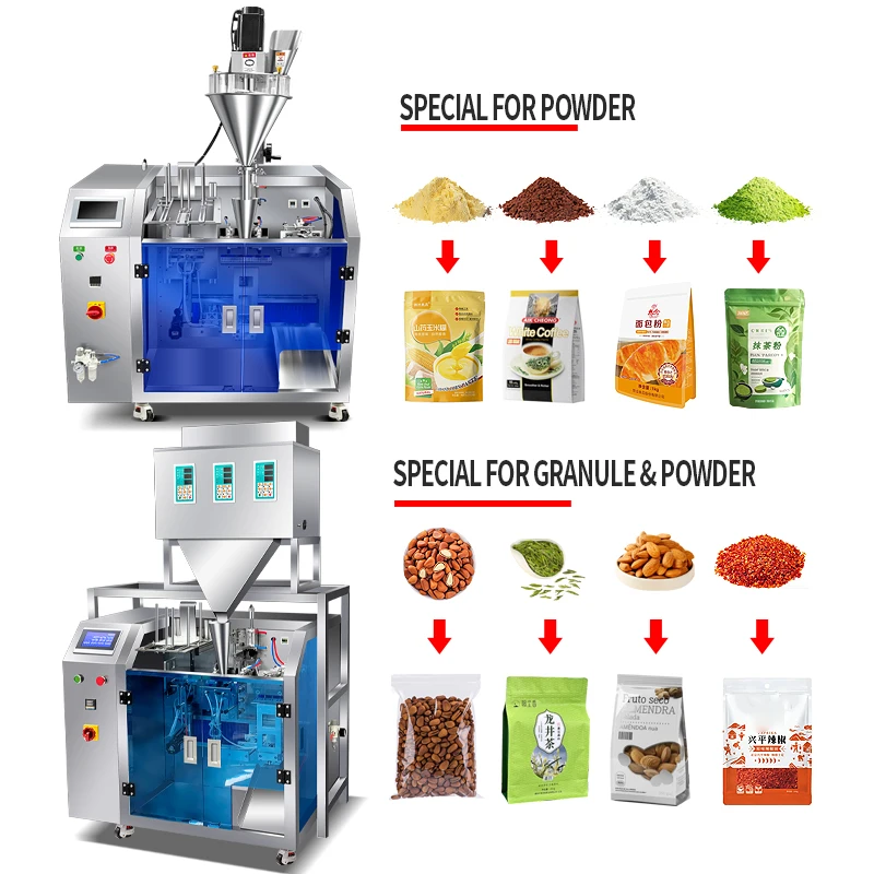 Screw Bag Filling and Sealing Matcha Powder Stand-up Bag Powder Packaging Detergent Zipper Pre-made Bag Packaging Machine