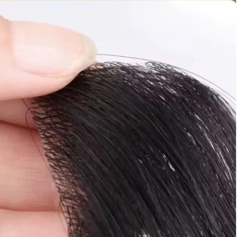 Pwigs Natural Human Forehead Hair Patch Hairpiece Sideburns Invisible Seamless Ultra Thin Skin PU Mens Toupee Human Hair System