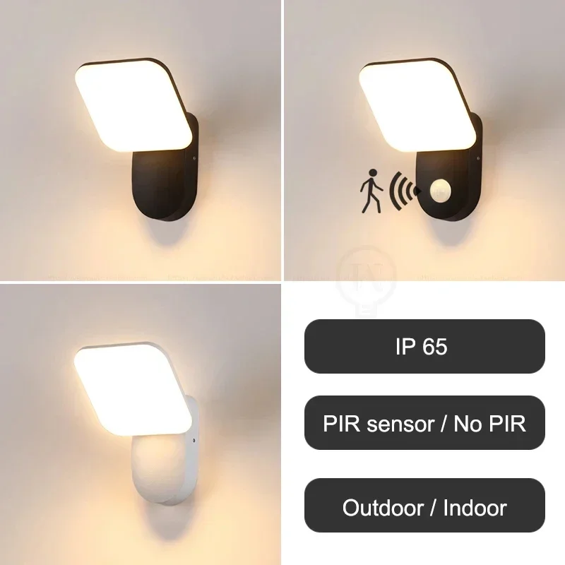 Luz LED de Pared de inducción para exteriores IP65, iluminación impermeable para Villa, patio, decoración de jardín, lámpara para porche, lámpara de Pared