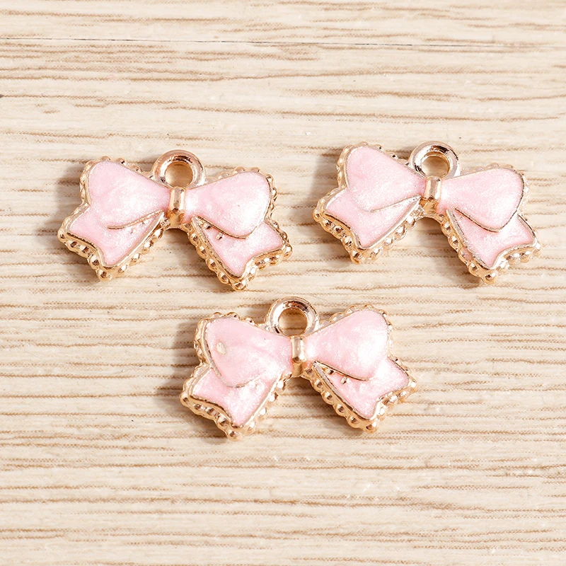 Tusember 10 Stück Emaille-Anhänger, elegante Schleife, Schleife, Charms für Schmuckherstellung, Ohrringe, Halskette, DIY, Armband, Zubehör, Zubehör – Detail 35