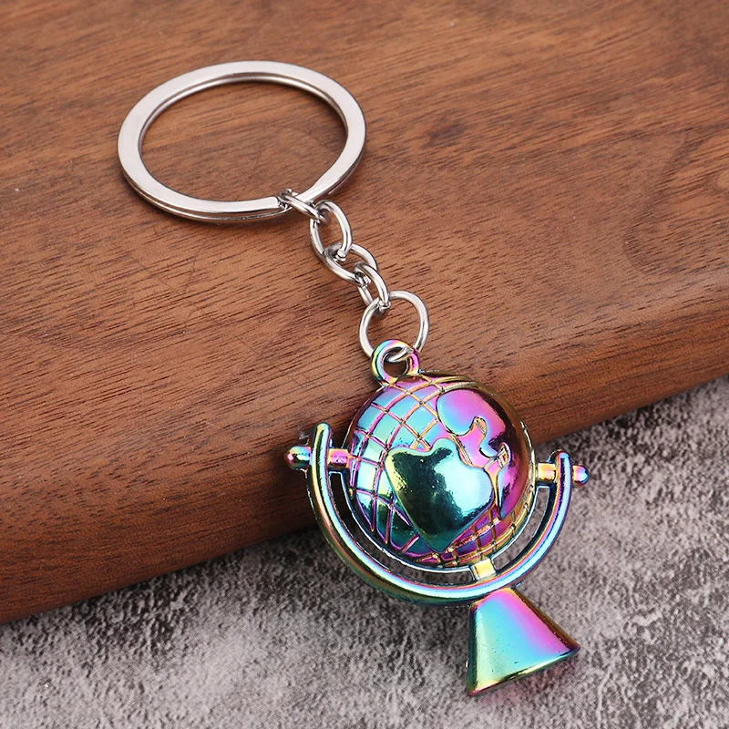 Globe key pendant world map key chain men women jewelry creative gifts geography keychain car key ring