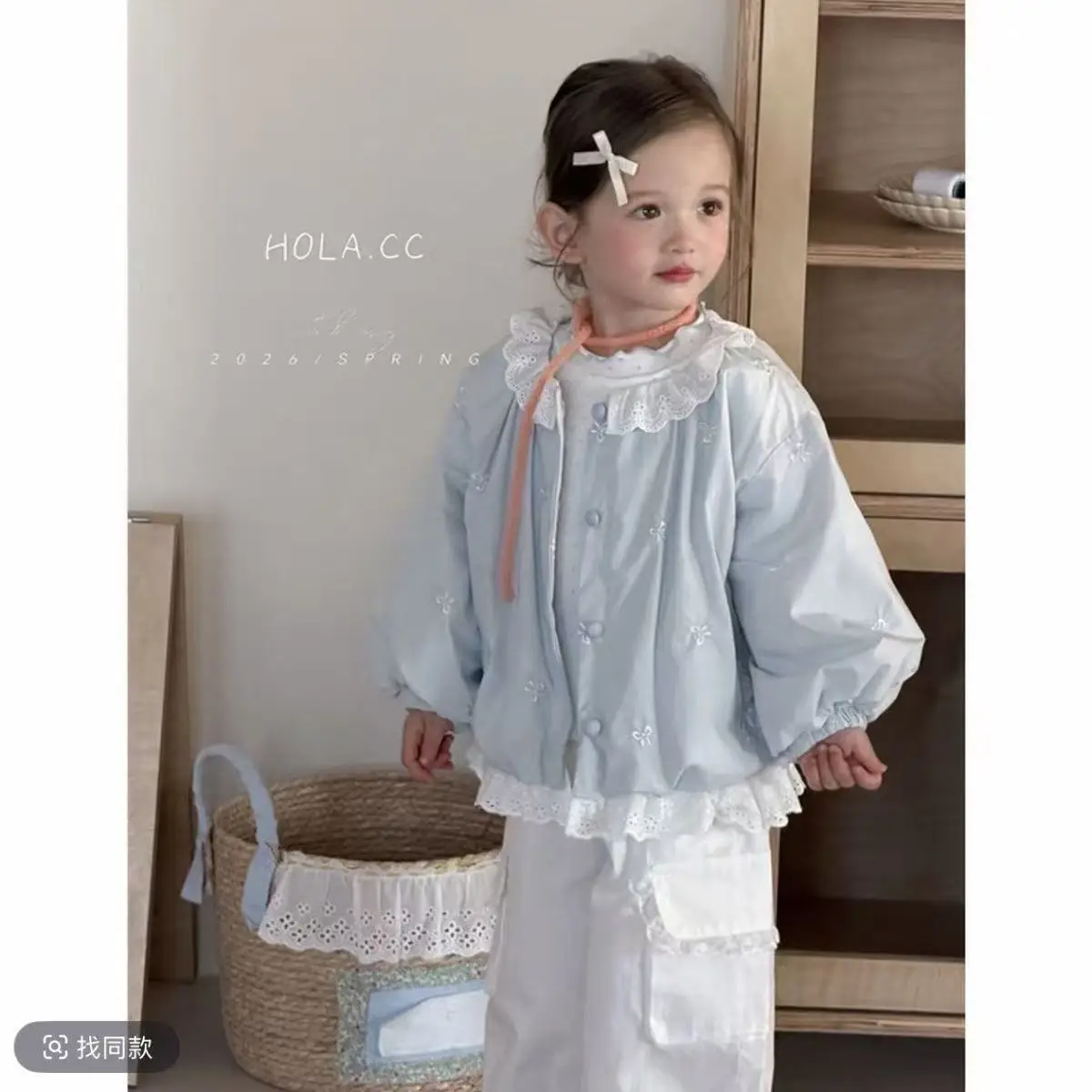 

Spring and Summer Girl's Jacket Children's Casual Sweet Lace Trim Coat New Style Kids Baby Fashion Outerwear