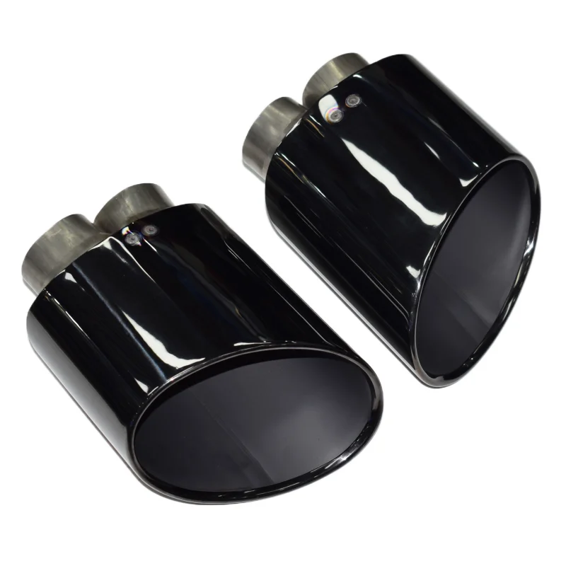 

Black Exhaust Tip For Audi RS3 RS4 RS4 RS5 RS6 Double Inner Muffler Tip For A3 A4 A5 A6 Exhaust System Exhaust Pipe
