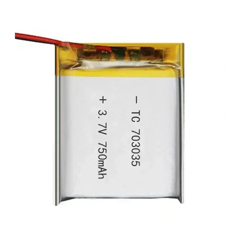 1PC 3.7V 750mAh 703035 073035 Rechargeable Lithium Polymer Battery For MP3 MP4 GPS PDA Bluetooth Headset Smart Watch Lipo Cell