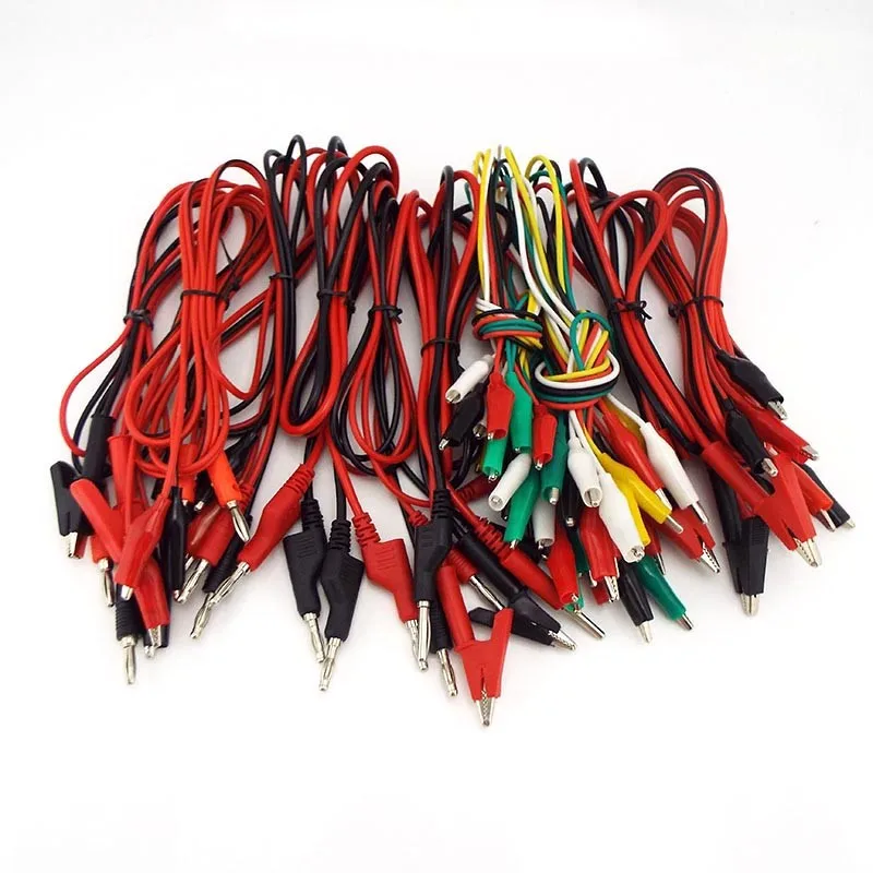 Dual Crocodile Clips Alligator Clip To 4mm Banana Connector Oscilloscope Test Probe Cable For DIY Electric Testing A2