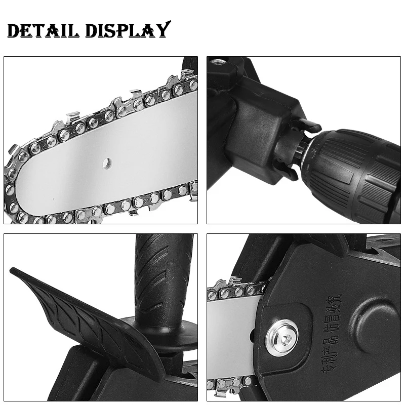 6 Inch Electric Drill Modified To Electric Chainsaw Tool Attachment Electric Chainsaws Practical Modification Accessory