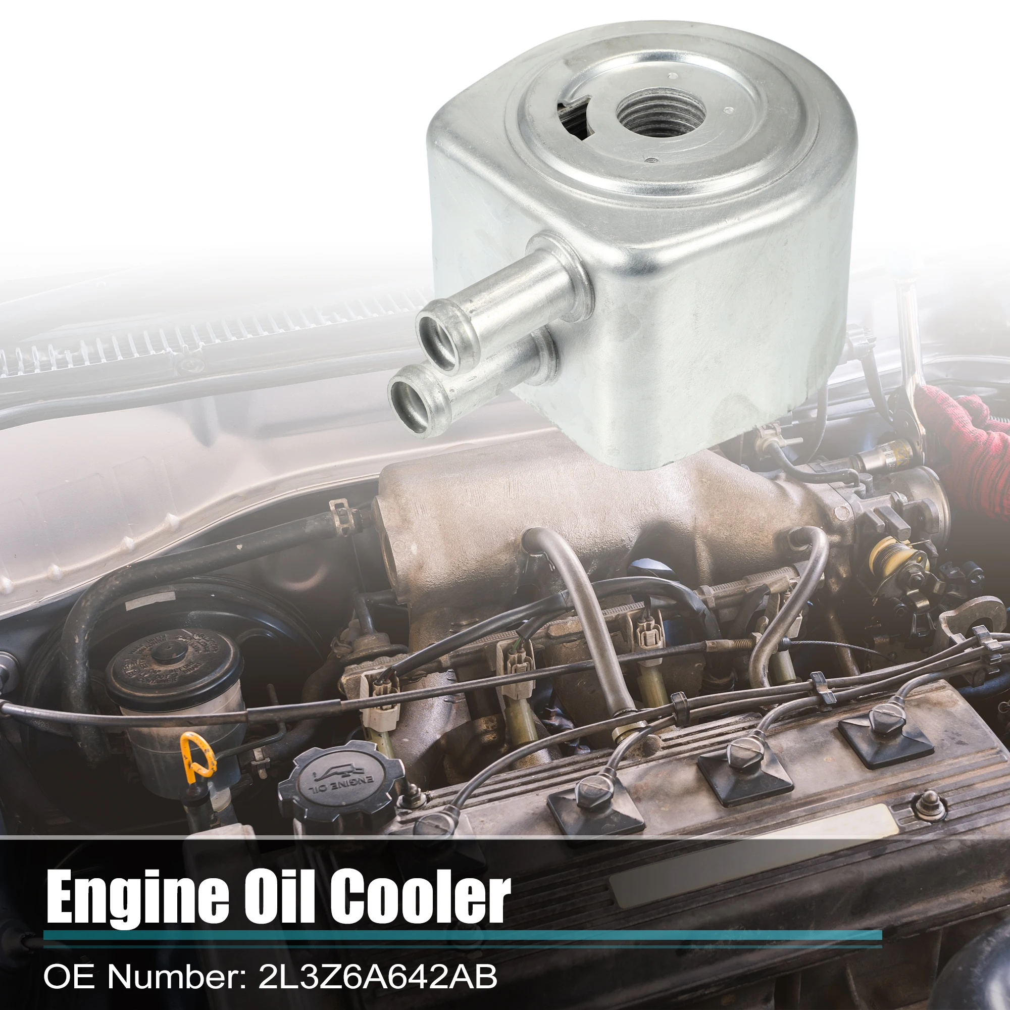 UXCELL Conjunto de carcasa de enfriador de aceite de motor de coche para Ford para Lincoln Reemplazar 2L3Z6A642AB