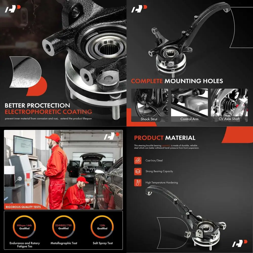 

Передний левый поворотный кулак и ступица подшипника колеса премиум-класса в сборе, совместимый с Hyundai Sonata и Kia Optima, 2002, 2003, 2004, 2