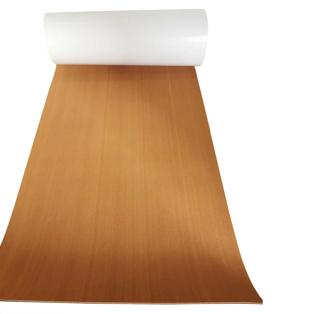 Brown W/O Stripes EVA Foam Teak Sheet Marine Flooring 35.4Inchx94.5Inch Yacht Synthetic Boat Decking Self-Adhesive Pad