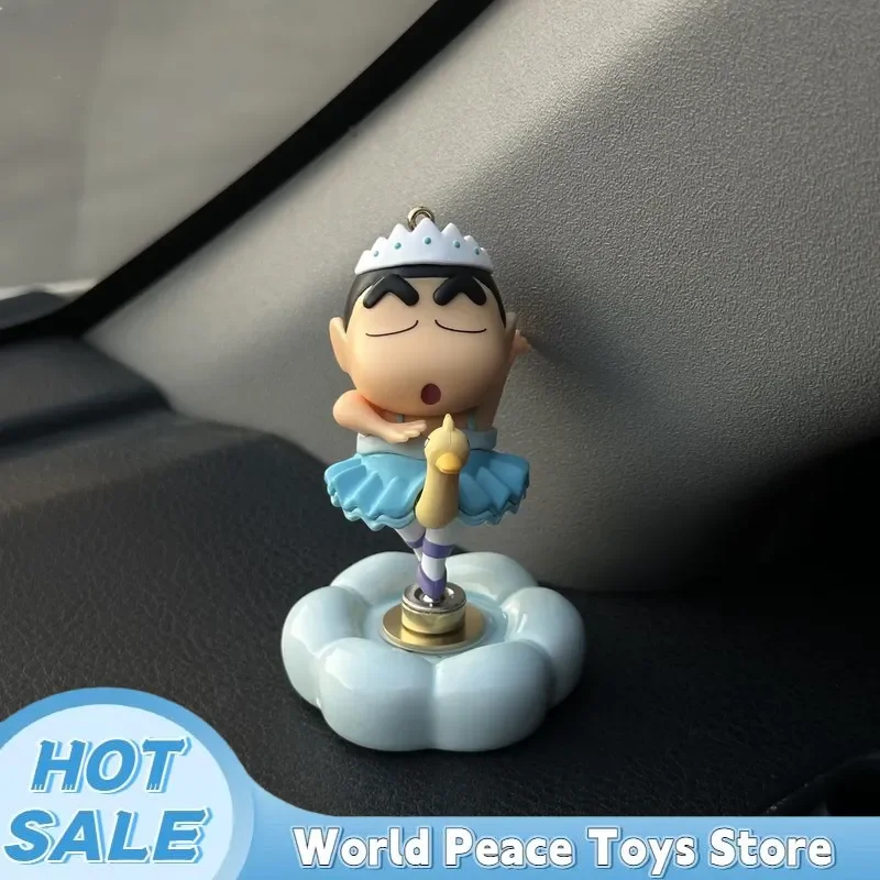 Rotatable Ballet Crayon Shin-Chan Car Dashboard Ornaments Auto Interior Console Decor Figurines Desktop Decoration Mini Model view 3