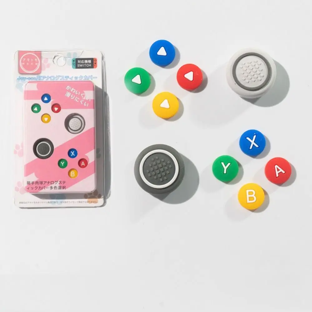 Nowy D-pad Cross Silicone Soft Button ABXY Key Sticker Skin Case For Switch Oled NS Joy-con Thumb Stick Grip Cap Cover Protector — zdjęcie 4