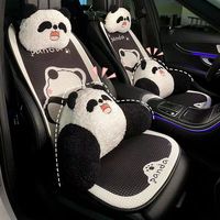 New Cartoon Panda Car Seat Cushion Four Seasons Universal Cooling Pad Car Seat Ice Silk Ventilation Pad Car Accessories Interior