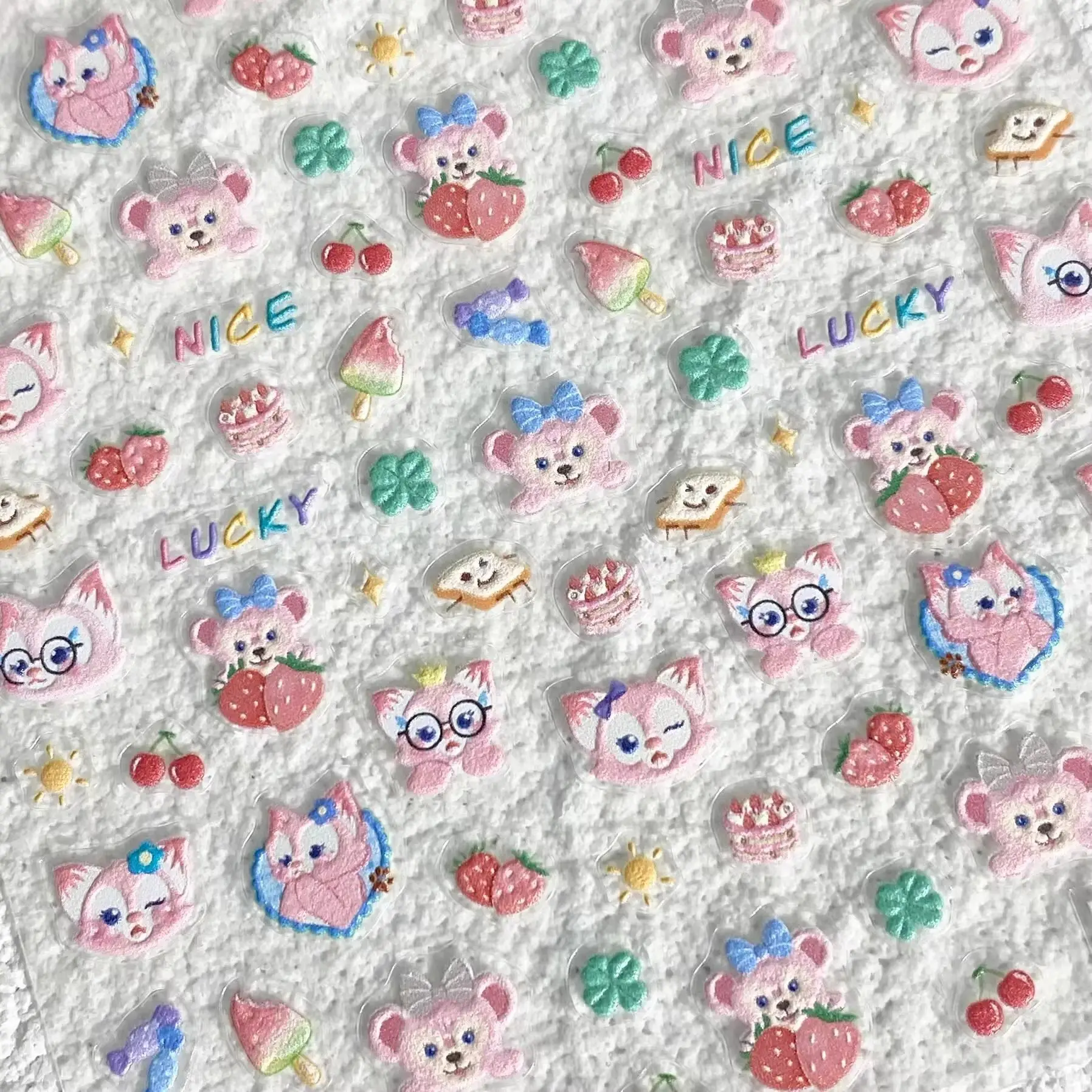 ديزني جديد لطيف غواوي لينا حسناء الإغاثة ملصقات الأظافر للماء لاصق لطيف الكرتون مسمار أعواد تزيين #3