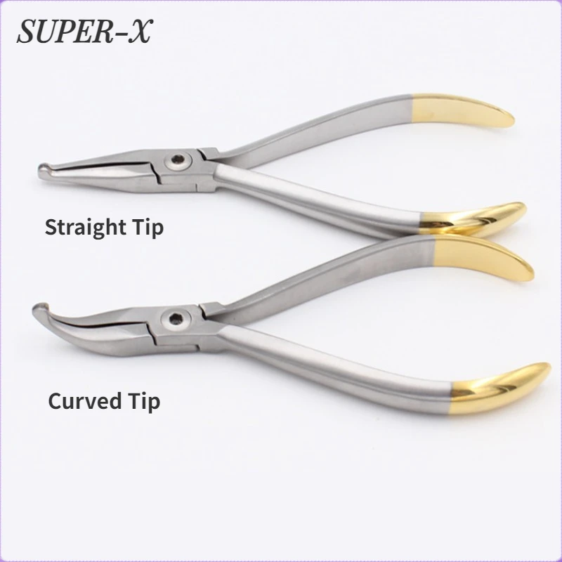 1PC Dental Curved How's Plier Straight Head Curved Head Stainless Steel How Pliers  Dentist Plier Forcep Orthodontic Tools