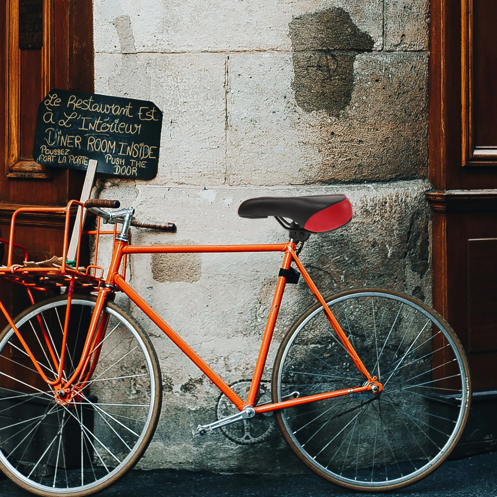 

1Pcs Red Hollow Design Bike Saddle Breathable Comfortable Relieve Back Strain Protect Butt Spine Perfect for Biking