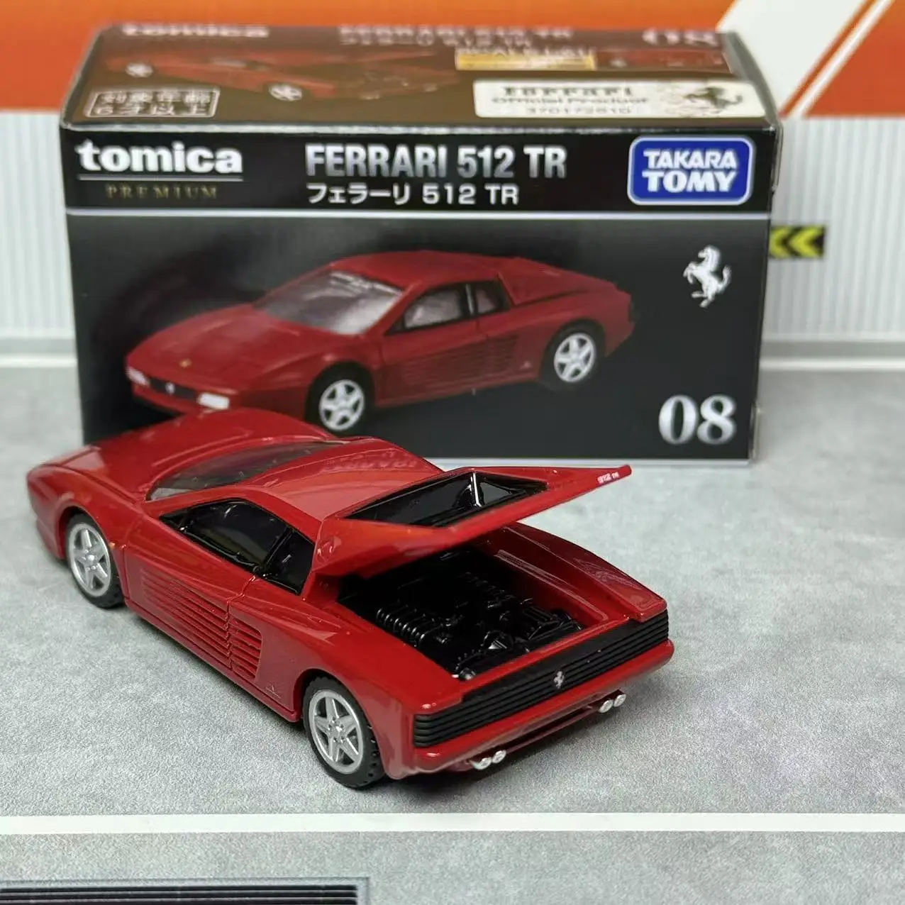 Takara Tomica Premium 08 Ferrari 512 TR Authentic Replica Diecast Car Vintage Supercar Alloy Vehicle Hobby Collectible Ornament image 4