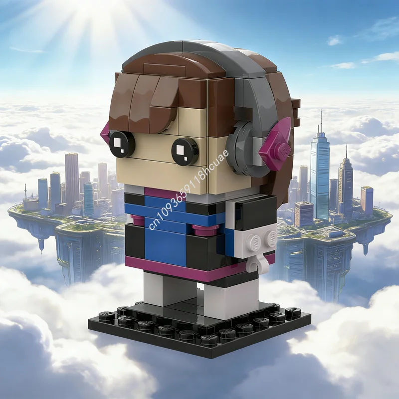 

Набор конструктора MOC BrickHeadz D.Va Overwatch, 132 детали, развивающая игрушка, архитектурная модель, рождественский подарок, DIY, креативная идея