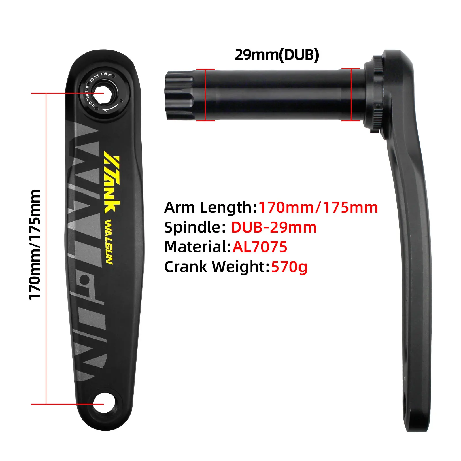 Walgun 1x11 12 Speed MTB Mountain Bicycle Crank Arm with Offset Chainring Crank replacement parts for urban mountain bicycles