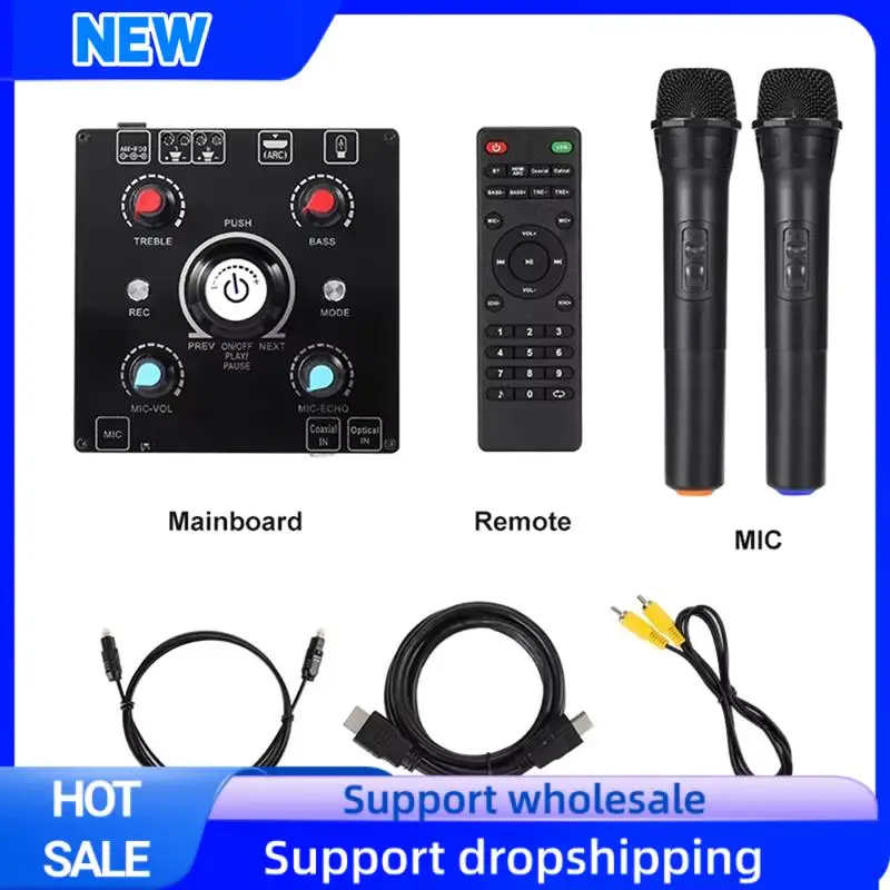 

Optimal Dual Microphone Karaoke Machine Bluetooth 5.0 Sound Power Amplifier Integrated Amp & U-Disk Player Home Audio Subwoofer