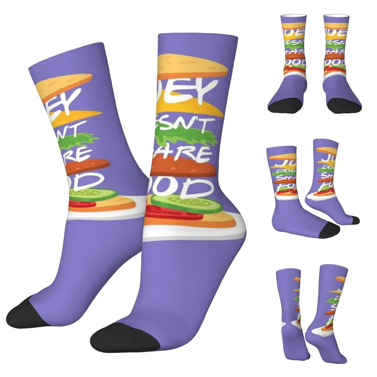 JOEY DOESN'T SHARE FOOD TV Show Unisex Socks,Windproof 3D Print Happy Socks Street Style Crazy Sock