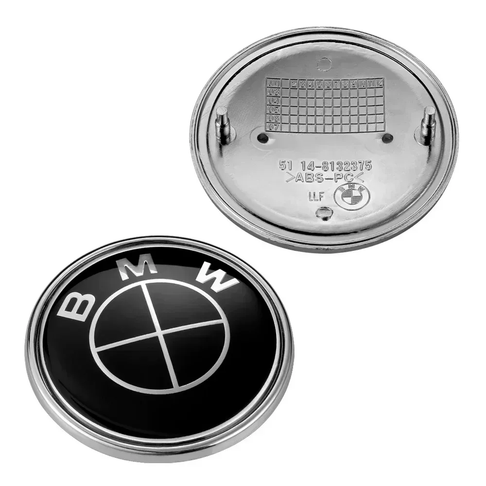 3PCS Black 82mm Front/74mm Rear 45mm Steering Wheel Hood Trunk Emblem Logo For BMW F30 F32 F34 F20 F10 F15 F16 E39 E46 E60 E90 view 3