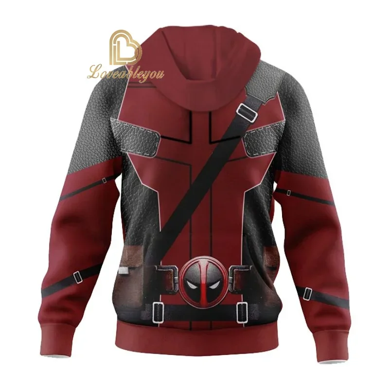 DEADPOOL Hoodies Cosplay Costumes Superhero 3D Printed Zip-up Hoodies Cartoon Hoodie Jacket Men Women Sport Sweatshirts#1#W