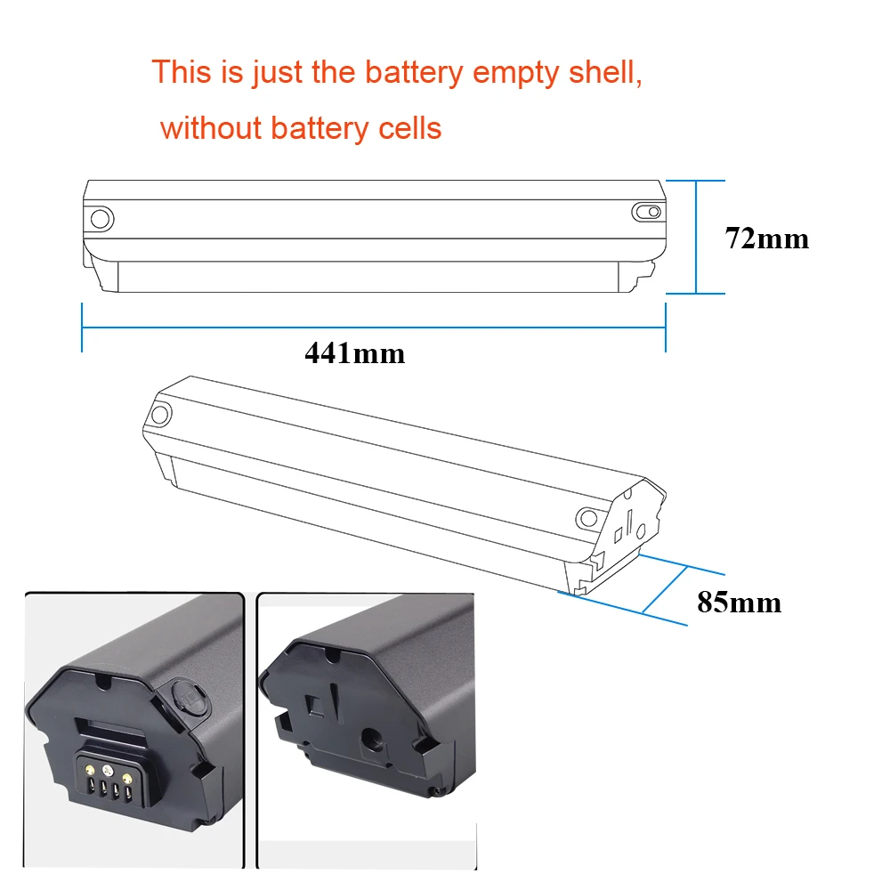 36V 48V Hidden bike battery Box 30pcs 40pcs 39pcs cells only empty shell electric bike without battery cells