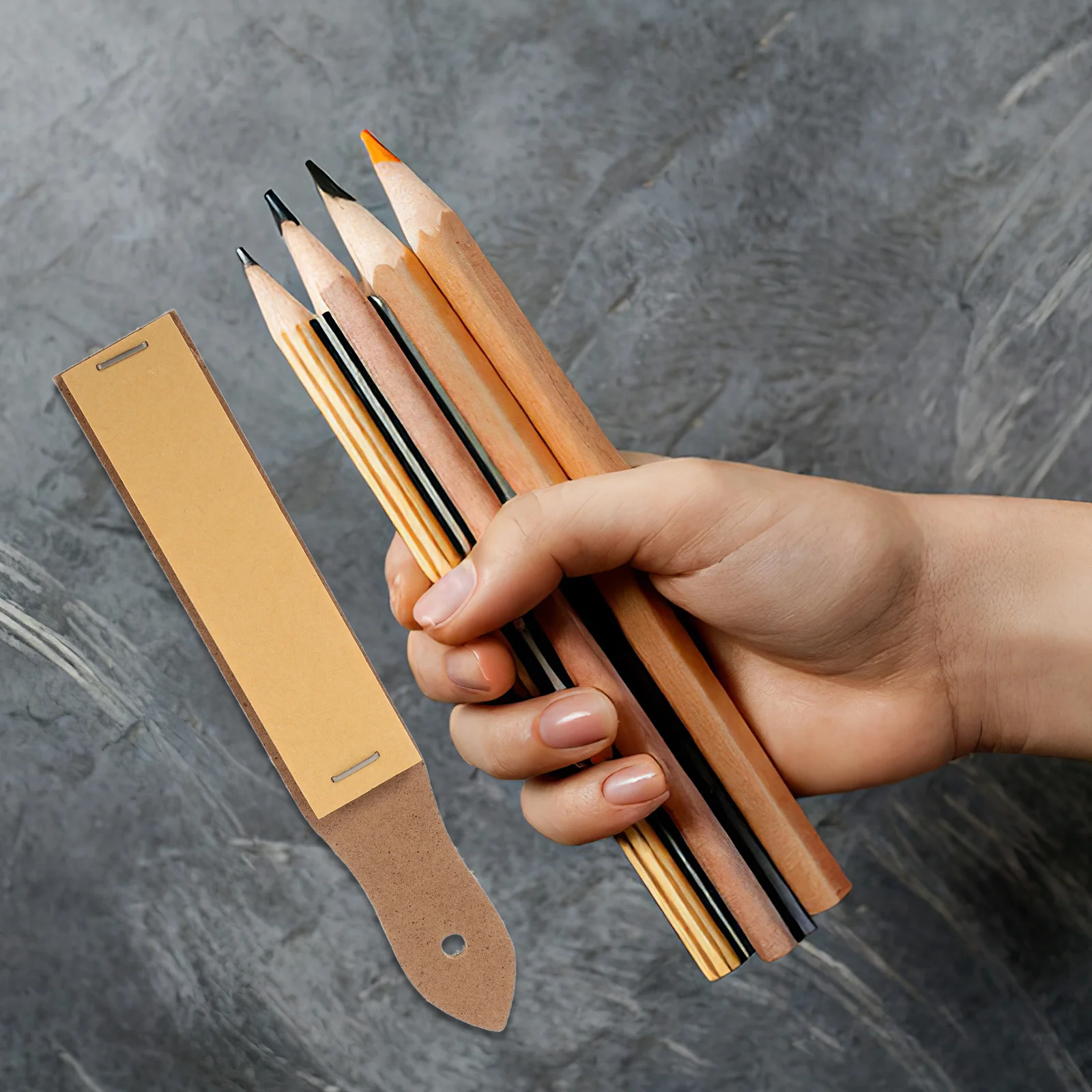 

4Pcs Artistic Pencil Sandpaper Board Large Size Ergonomic Handle Pencil Sharpener for Sketching Durable Sandpaper Block Drawing