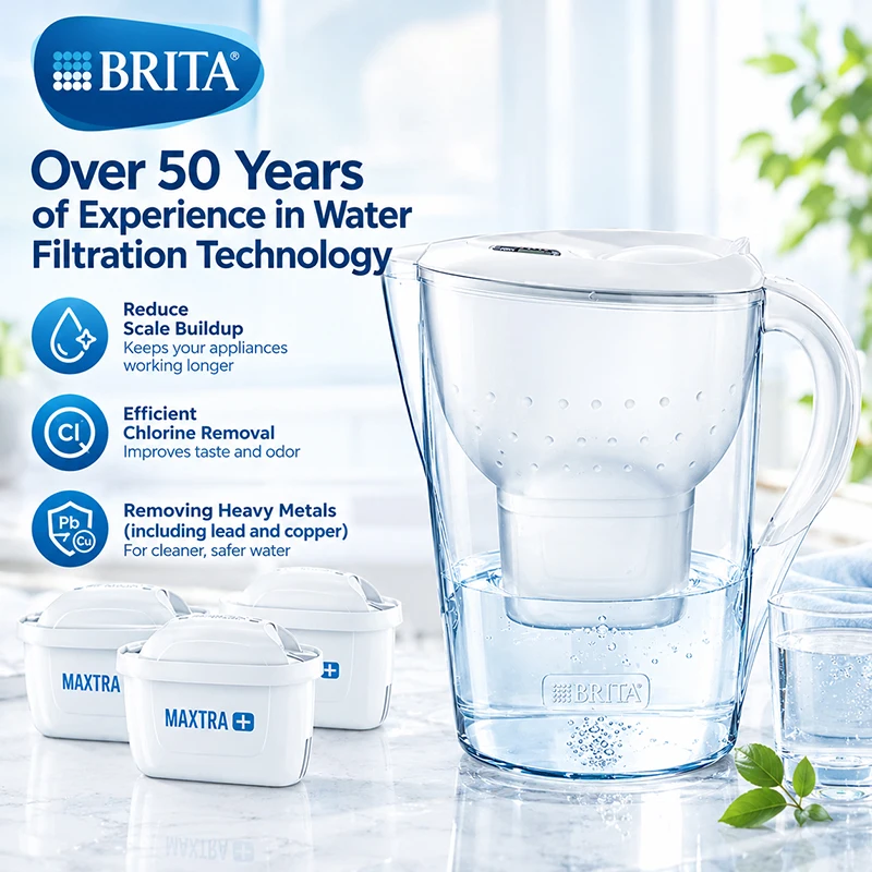 Brita Mlxl 3Pieces Water Filter Jug 3.5L Filtered Home Tap Water Filtration System Cartridge Replace 4Weeks Kitchen Use Bpa Free