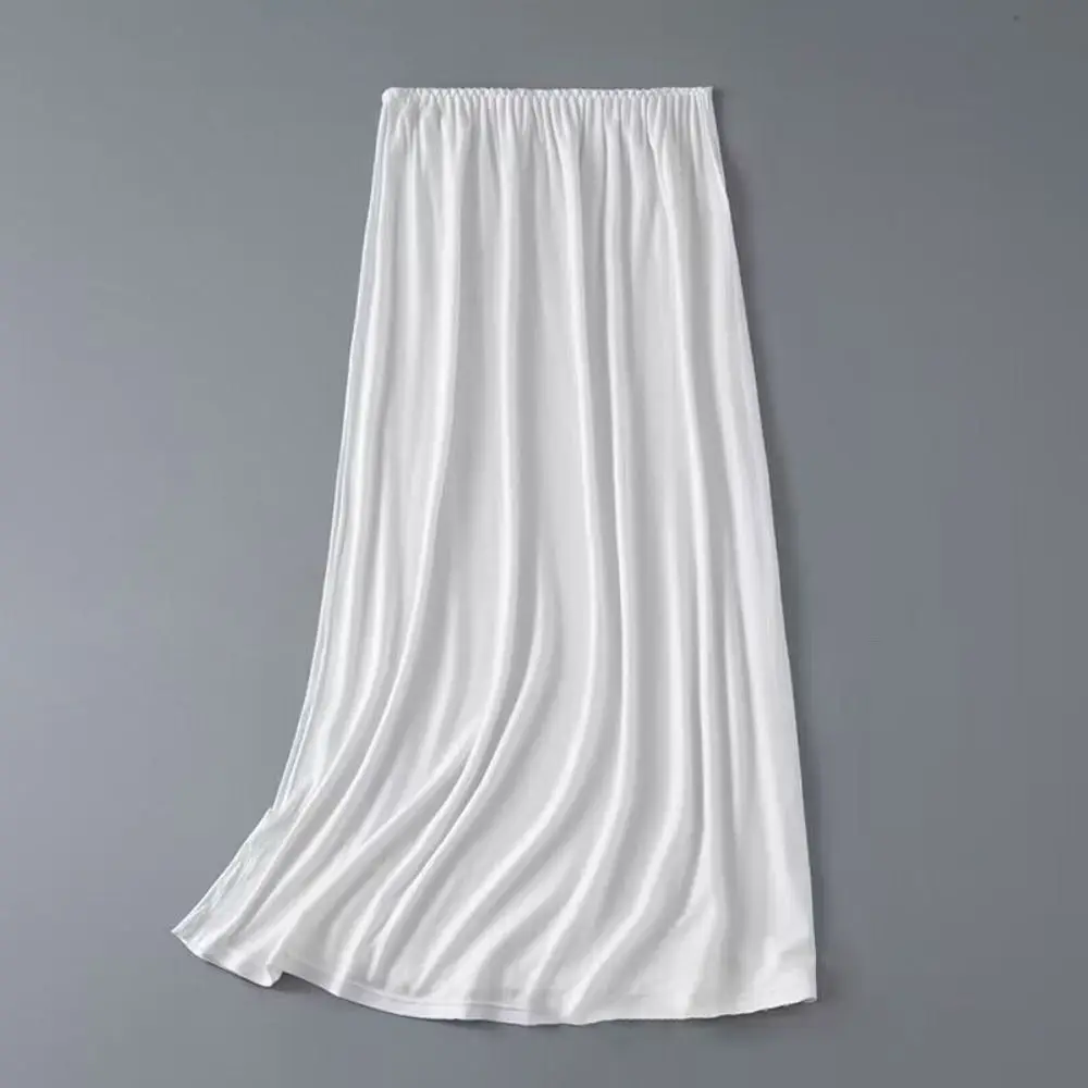 

Thin Ice Silk Modal Female Half Length Skirt Anti-glare Anti-Penetrating Innerwear Short Skirt Lace High Waist Elastic