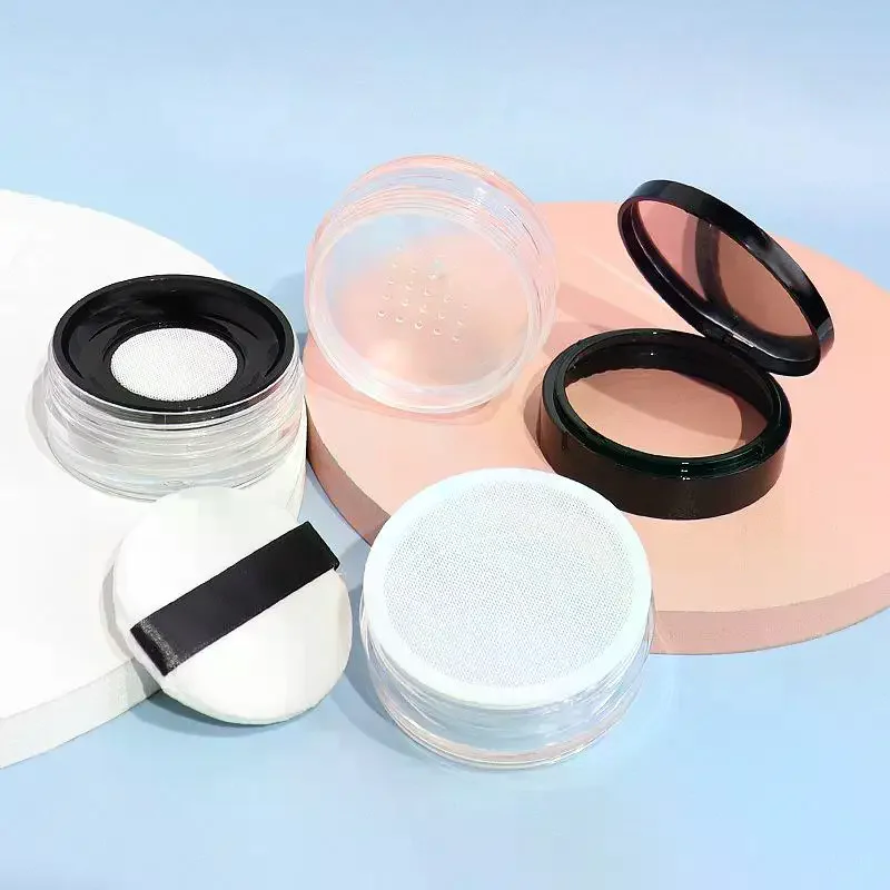 Empty Air Cushion Puff Box With Powder Puff Mirror Big Or Small Elastic Mesh Portable Makeup Case Container For Loose Powder