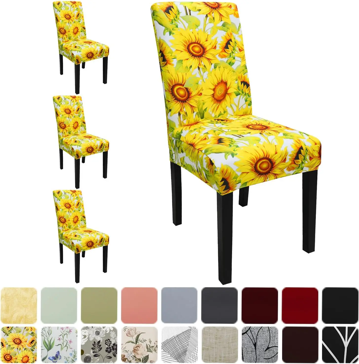 

Dining Room Chair Covers Set Of 4, Stretch Pattern Parsons Chair Slipcovers Spandex Removable Washable Kitchen Chair Protector