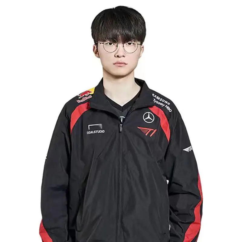 T1 team uniform 2024 team spring new FAKER style jacket long sleeved jacket with cool stand up collar around