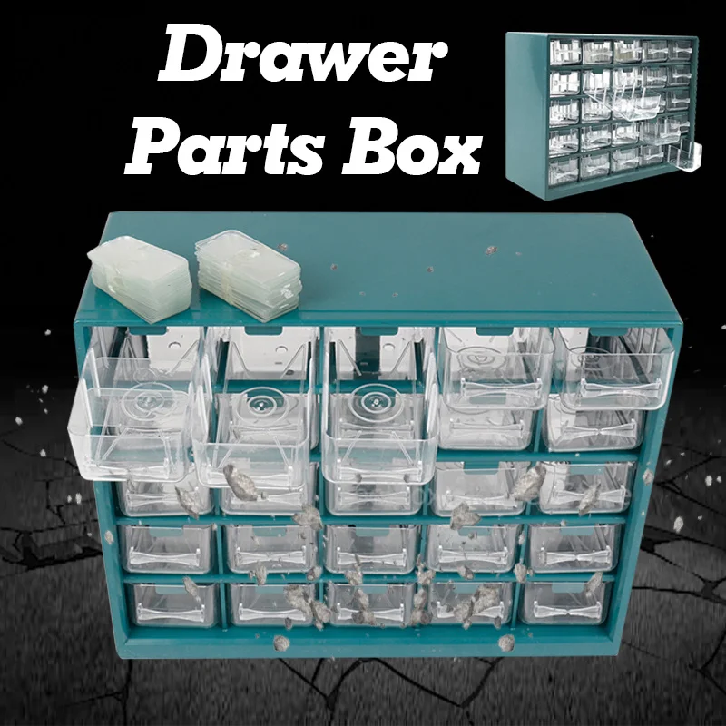 

25 Multi-grid Toolbox For Mechanic Drawer Parts Storage Box Plastic Tool Chest Screws Organizer Box Garage Empty Tool Box