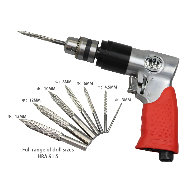 YJ801 3/8 Mini Pneumatic Reversible Air Drill-Aluminum Alloy OEM Carton Packed For Rubber Punching