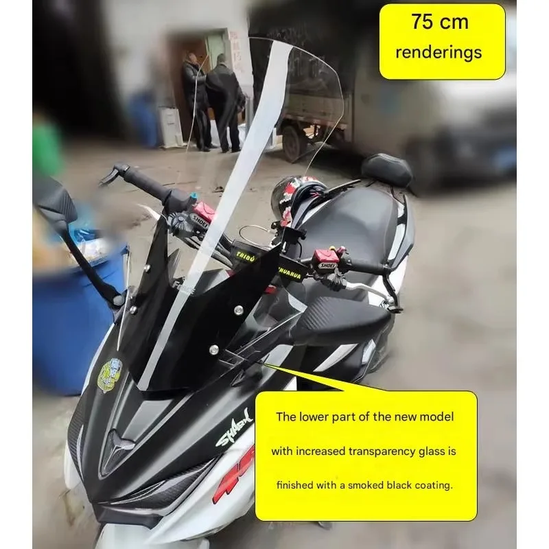 【Premium quality】FOR Yamaha Force155 Linhai 175 High Light Transmission Front Windscreen for Day Night Riding Safety Clear View