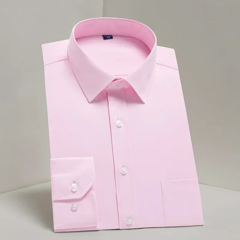 

Рубашка оверсайз S ~ 8xl, мужские классические рубашки из саржи с длинным рукавом, обычные офисные деловые мужские социальные рубашки с нагрудным карманом