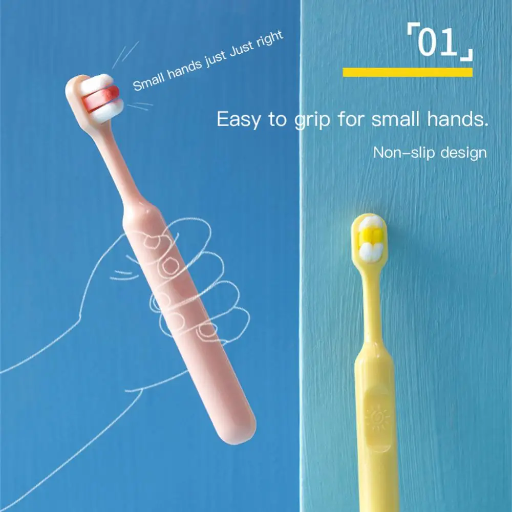 Brosse à dents à ventouse de dessin animé mignon pour enfants, soins bucco-dentaires pour enfants, poils souples à trois côtés