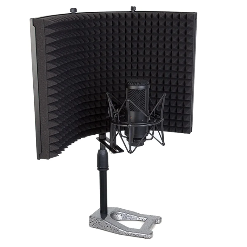 B92B-Professional Microphone Recording Studio Three-Door Soundproof Cover Windproof Screen Noise Reduction Board