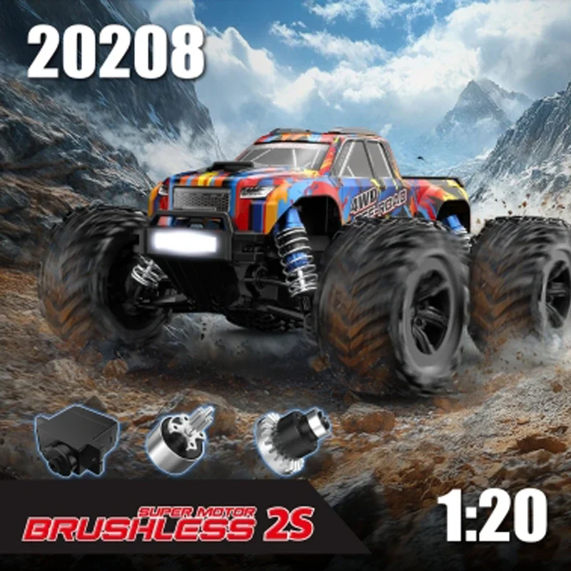 MJX 1/20 20208 Brushless RTR RC Simulation Large Tire Climbing Off-road Vehicle Model Remote Control Car Adult Boy Toy