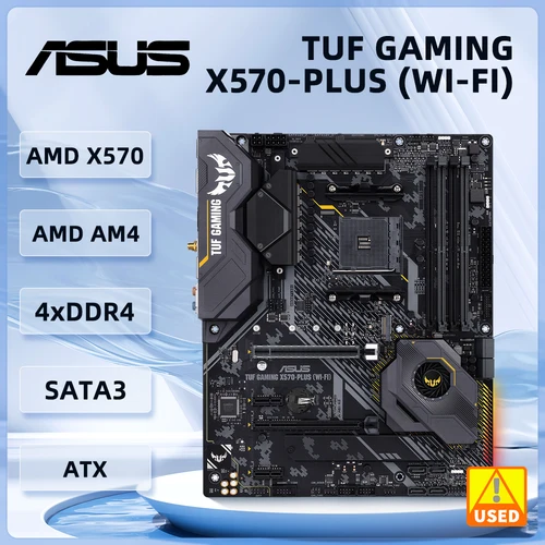 Imagen 1 del producto Placa base ASUS TUF GAMING X570-PLUS (WIFI) AMD X570 compatible con Ryzen 5600 3 4300G 5300GE cpu Socket AM4 128G 4×DDR4 M.2 ATX