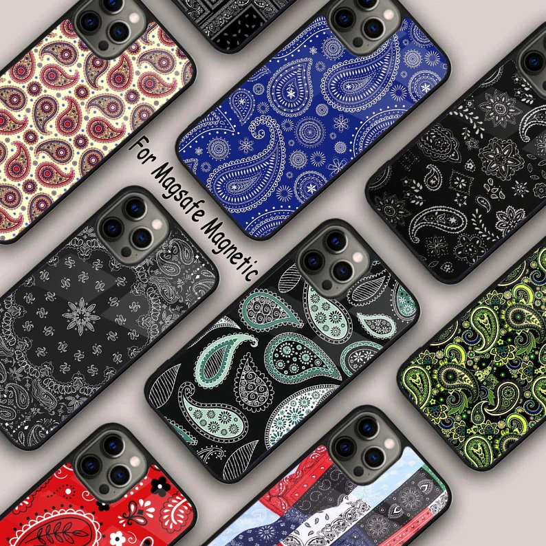 Paisley Bandana Magnetic Phone Case For APPLE iPhone 17 Air 16 14 13 12 Pro Max 15 Plus Wireless Charge With MagSafe Cover